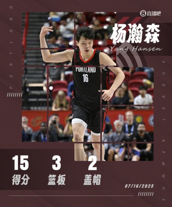 💪积分  革新  高！杨瀚森15分3板2助1断2帽！3记三分