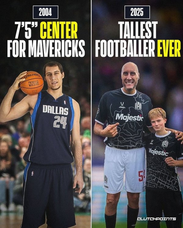足篮两开花！2米26前NBA五号位转行踢古代足球     40岁上演职业职业联赛  首秀