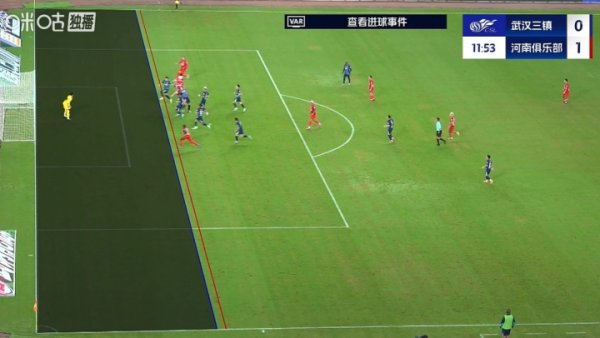 首开记录！阿奇姆彭顶球接力破门，VAR确认有效，河南1-0三